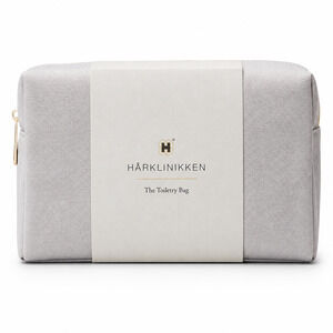 Harklinikken Warm Gray Cotton Toiletry Bag Gold Hardware
